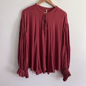 Free People Peasant Flowy Boho Blouse